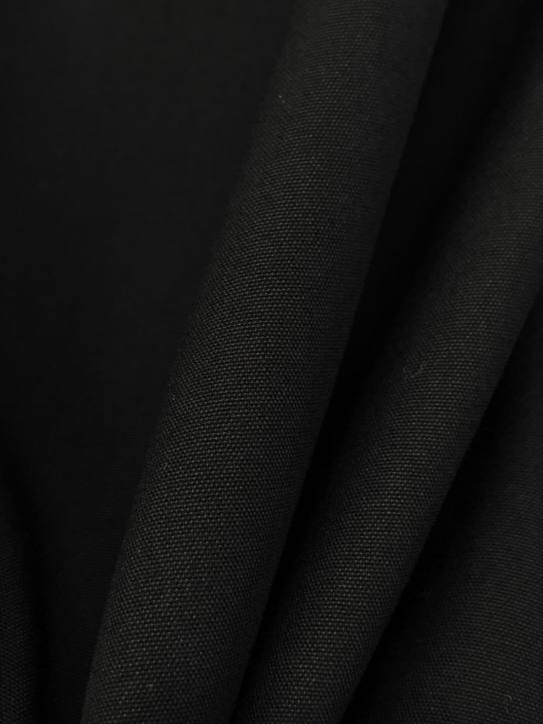 Jet Black 100% Cotton Poplin - NY Designer - 52W