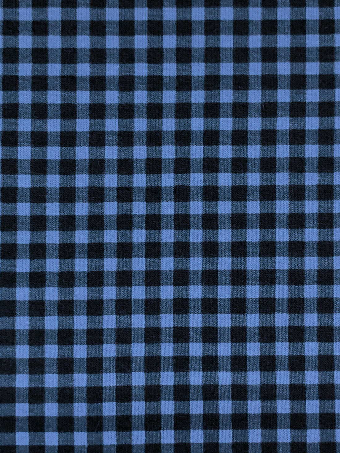 Silver Lake Blue/Black Rayon/Lycra Small Gingham Jersey Knit - Imported From France - 60W