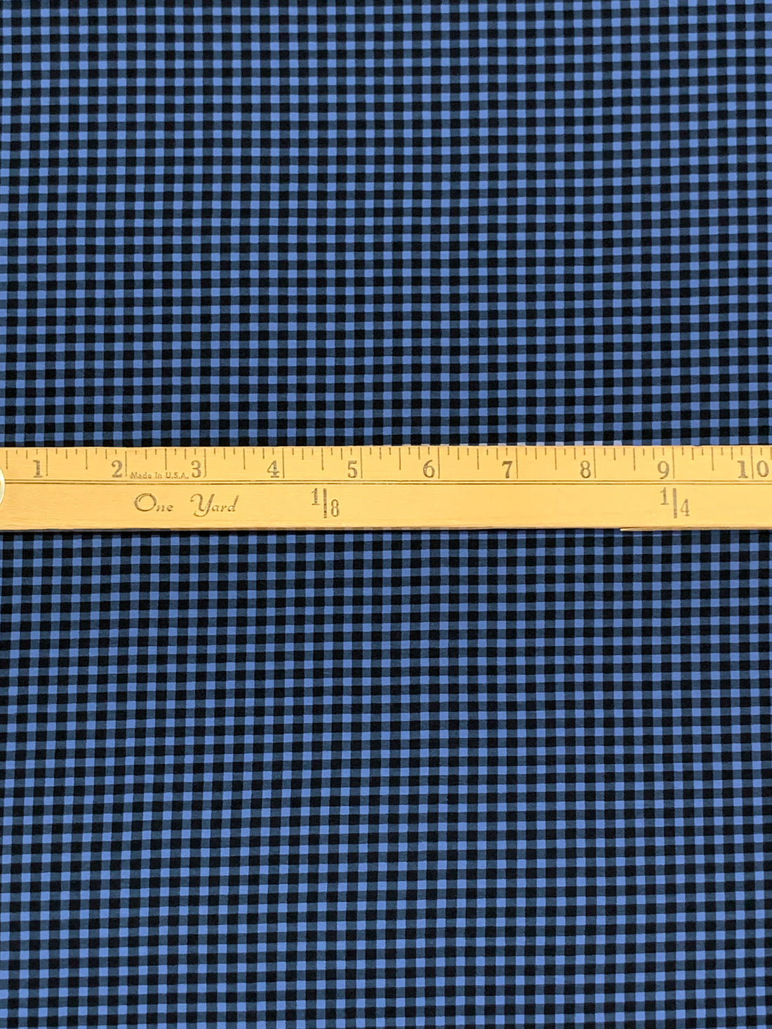 Silver Lake Blue/Black Rayon/Lycra Small Gingham Jersey Knit - Imported From France - 60W