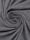 Soft Black/Snow White Rayon/Polyester/Lycra Novelty Weave Stretch Suiting - NY Designer - 54W