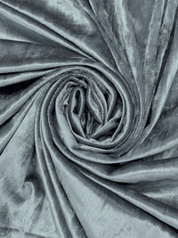 Soft Slate Gray Polyester/Lycra Crinkle Stretch Velvet Knit - Norma Kamali - 50W