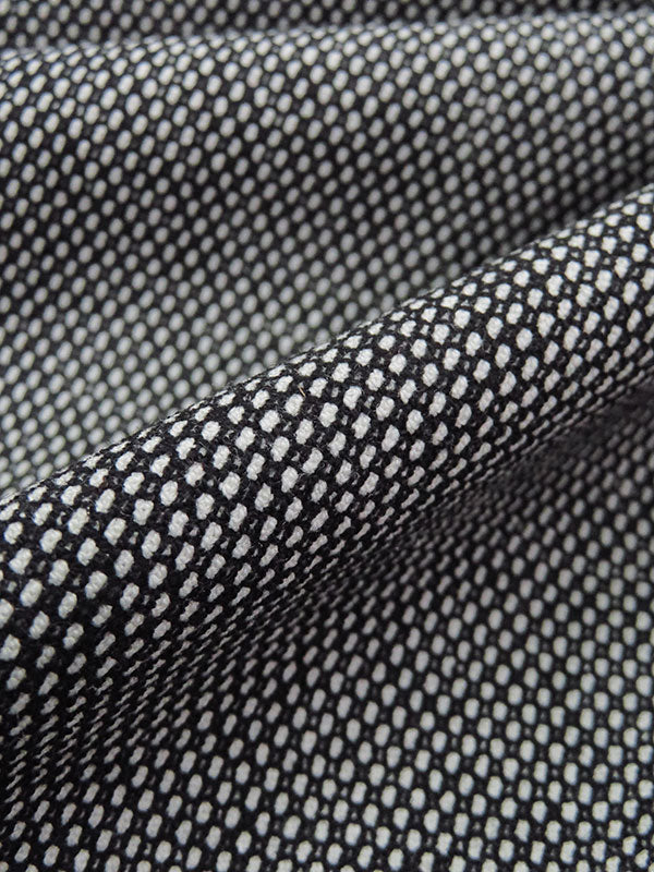 Soft Black/Snow White Rayon/Polyester/Lycra Novelty Weave Stretch Suiting - NY Designer - 54W