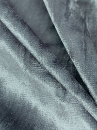 Soft Slate Gray Polyester/Lycra Crinkle Stretch Velvet Knit - Norma Kamali - 50W