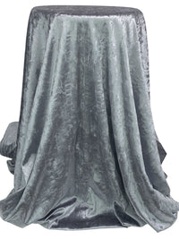 Soft Slate Gray Polyester/Lycra Crinkle Stretch Velvet Knit - Norma Kamali - 50W