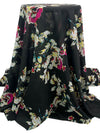 Black/Dark Magenta/Lemon/Multi 100% Polyester Floral Print Georgette - Norma Kamali - 58W
