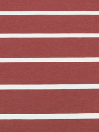 Muted Sedona Red/White Rayon/Nylon/Spandex Horizontal Stripe Print Stretch Bengaline Suiting - NY Designer - 58W