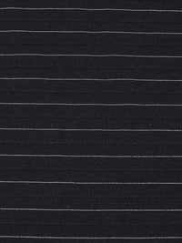 Black/White Rayon/Nylon/Spandex Novelty Horizontal Stripe Weave Light Weight Stretch Bengaline Suiting - NY Designer - 58W