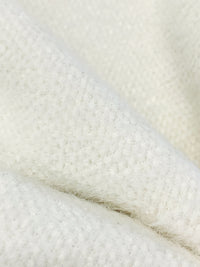 Off-White Polyester/Nylon Furry Sweater Knit - Norma Kamali - 58W
