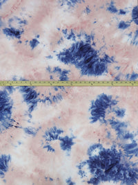 Ballet Pink/Sapphire/White/Multi Polyester/Lycra Tie-Dye Double Brushed Knit 60W