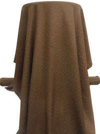 SOLD BY THE PANEL ONLY - Mud/Pale Brown 100% Silk Small Leaf print Crepe De Chine - Calvin Klein - 36W