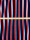Midnight Navy/White/Columbia Blue/Multi Polyester/Lycra Vertical Stripe Print Crepe Double Knit 58W