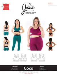 Jalie Patterns - Coco Sports Bra #4014 - Women/Girls Sizes