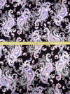 Lavender Purple/Black/Wild Orchid/Multi Polyester/Lycra Large Paisley Print Crepe Double Knit 58W