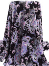 Lavender Purple/Black/Wild Orchid/Multi Polyester/Lycra Large Paisley Print Crepe Double Knit 58W