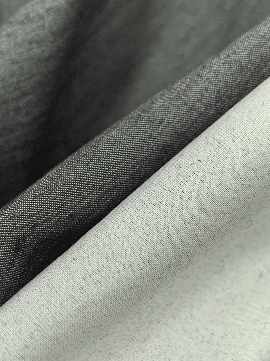 Heathered Steel/Pale Silver Polyester/Rayon/Lycra Chambray-Look Double-Faced Satin - NY Designer - 56W