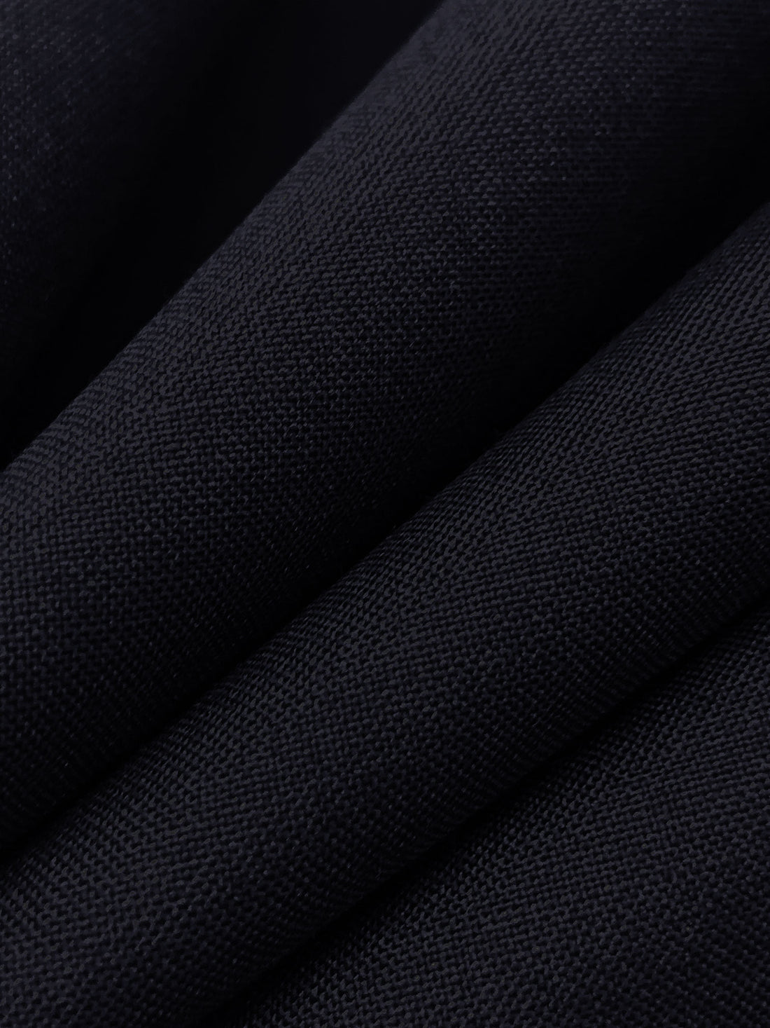 Midnight Navy Polyester/Wool Blend Superfine Plainweave Suiting - Imported From Italy - 60W