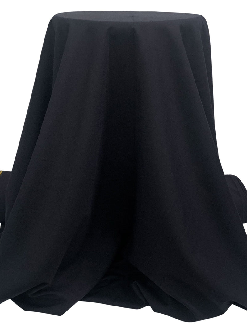 Midnight Navy Polyester/Wool Blend Superfine Plainweave Suiting - Imported From Italy - 60W