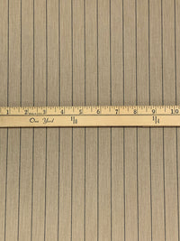 Tan/Charcoal Polyester/Lycra Vertical Stripe Stretch Suiting - NY Designer - 59W
