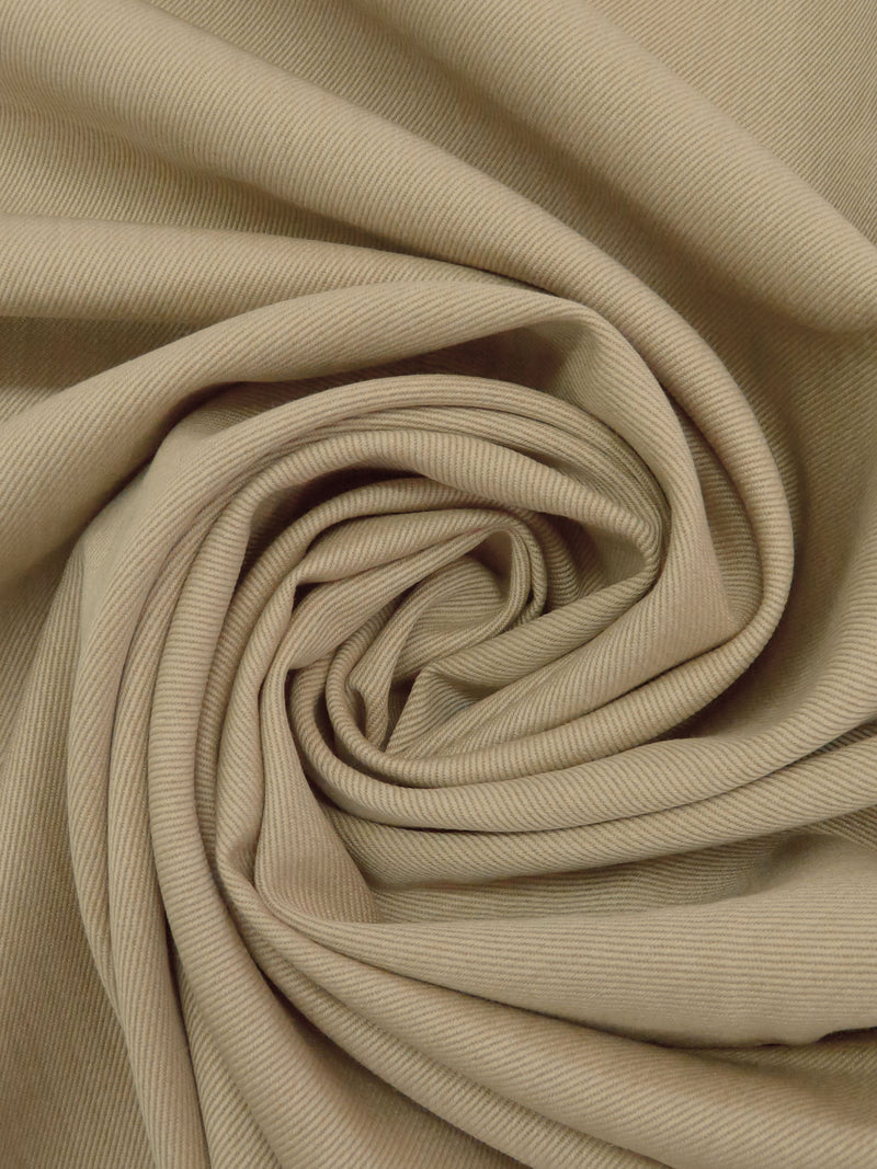 Pale Brown/Light Brown 100% Worsted Wool Twill Suiting 60W