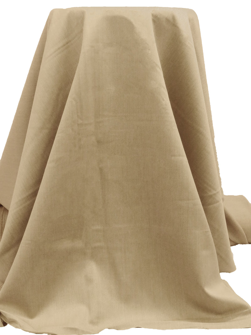 Pale Brown/Light Brown 100% Worsted Wool Twill Suiting 60W