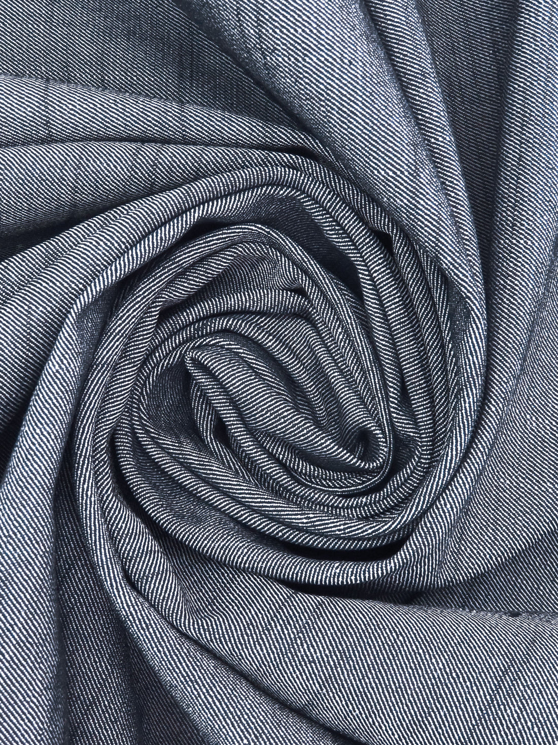 Dark Gunmetal/Off-White Polyester/Cotton Denim Twill - NY Designer - 52W