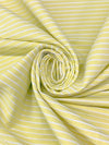 Soft Yellow/White Rayon/Nylon/Spandex Raised Horizontal Stripe Stretch Bengaline Suiting - NY Designer - 58W