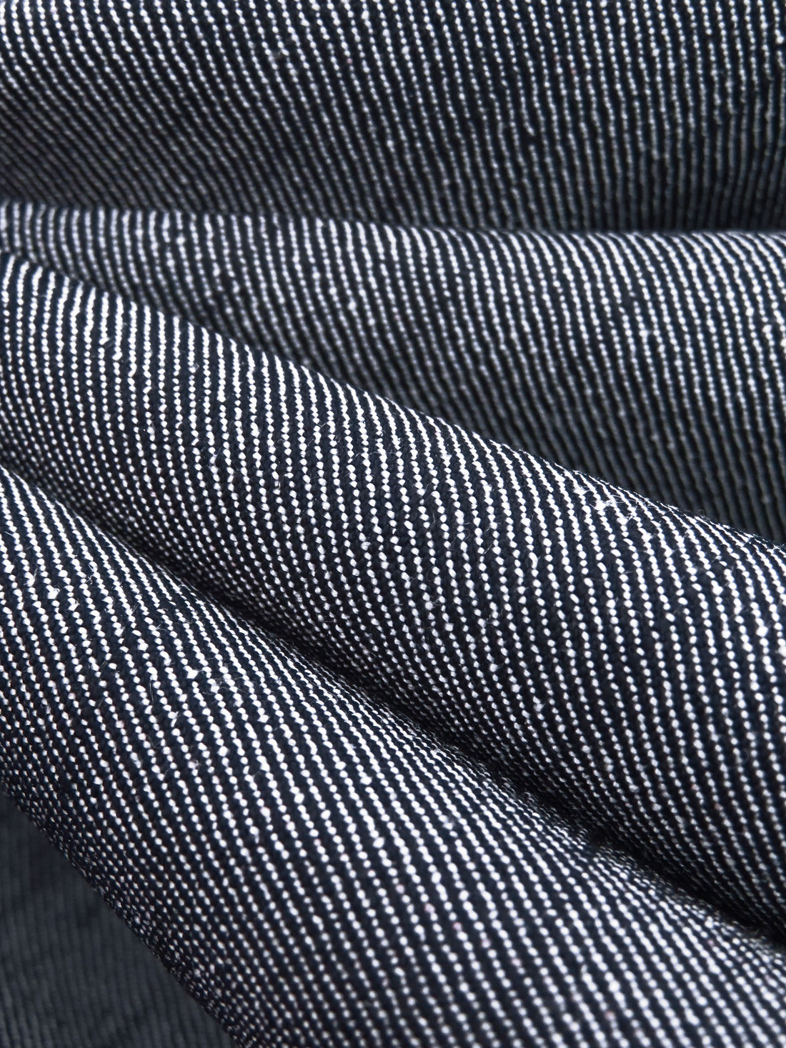 Dark Gunmetal/Off-White Polyester/Cotton Denim Twill - NY Designer - 52W