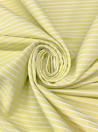 Soft Yellow/White Rayon/Nylon/Spandex Raised Horizontal Stripe Stretch Bengaline Suiting - NY Designer - 58W