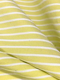 Soft Yellow/White Rayon/Nylon/Spandex Raised Horizontal Stripe Stretch Bengaline Suiting - NY Designer - 58W