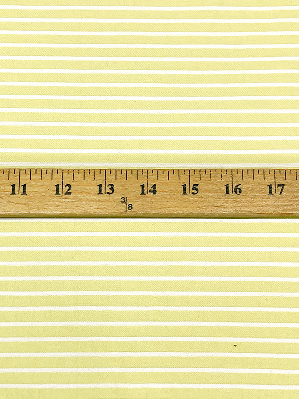 Soft Yellow/White Rayon/Nylon/Spandex Raised Horizontal Stripe Stretch Bengaline Suiting - NY Designer - 58W