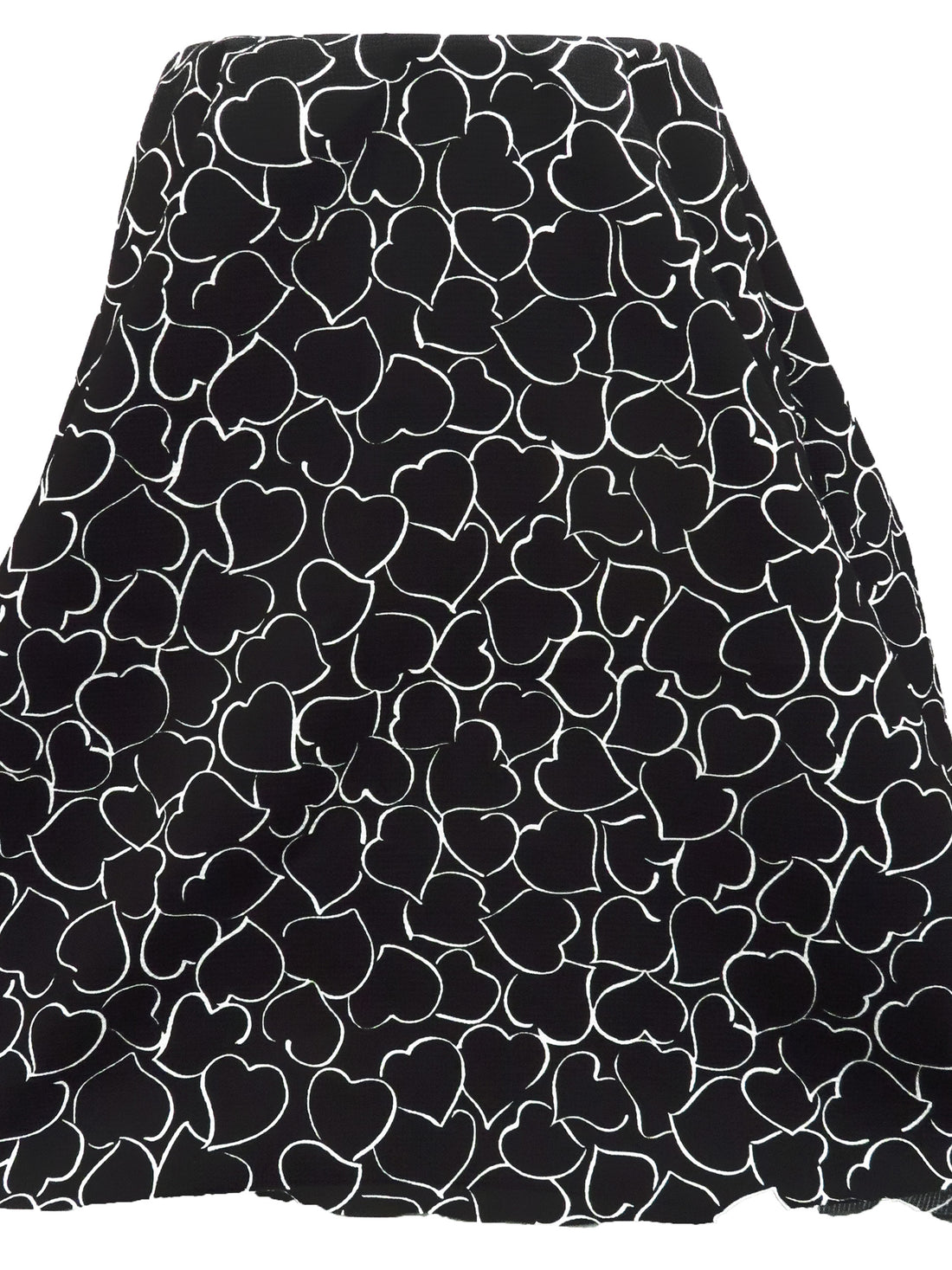 Ink Black/White 100% Cotton Hearts Print Waffle Weave Shirt Weight Woven - NY Designer - 54W