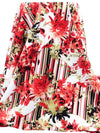 SOLD AS IS ONLY - Deep Carmine Pink/Pale Brown/White/Multi Polyester/Lycra Floral With Stripe Print Scuba Knit 56W