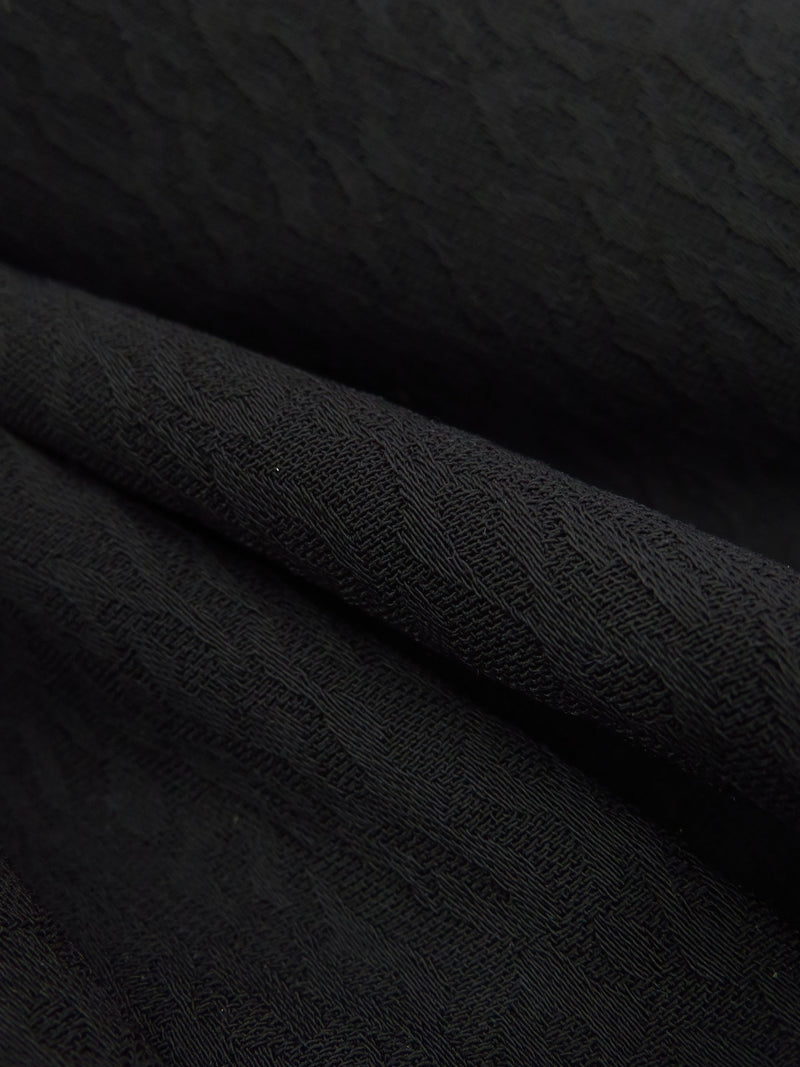 Pitch Black 100% Polyester Animal Weave Jacquard Midweight Woven - NY Designer - 54W