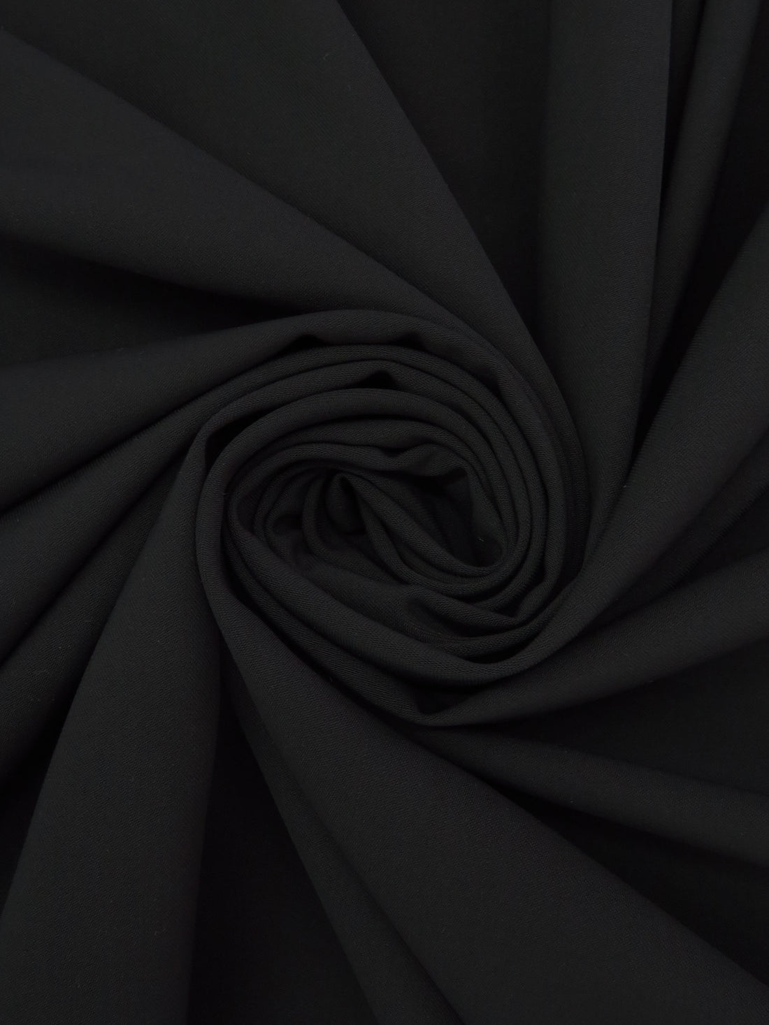 Black Wool/Polyester Blend Plainweave Stretch Suiting 58W
