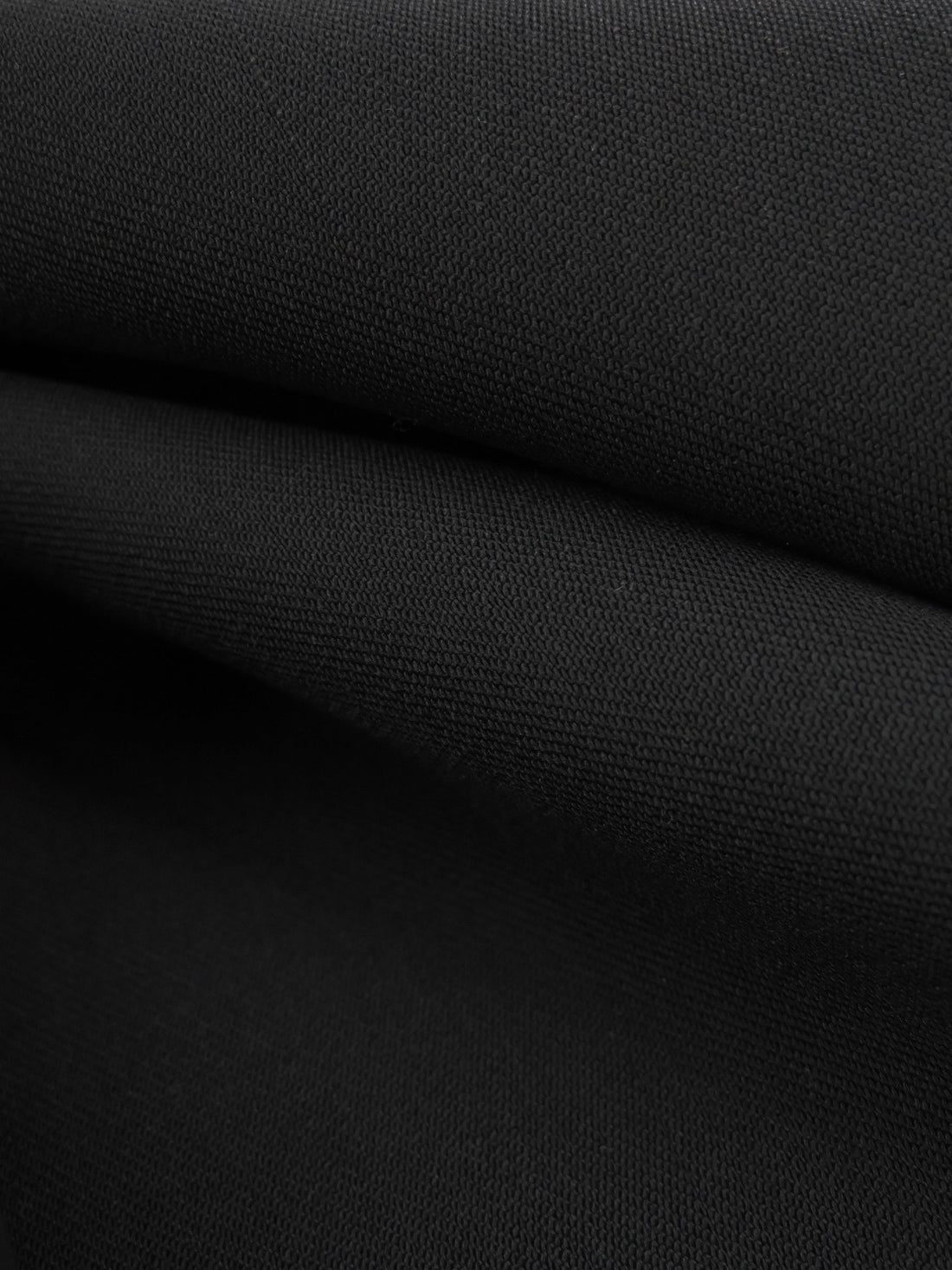 Black Wool/Polyester Blend Plainweave Stretch Suiting 58W