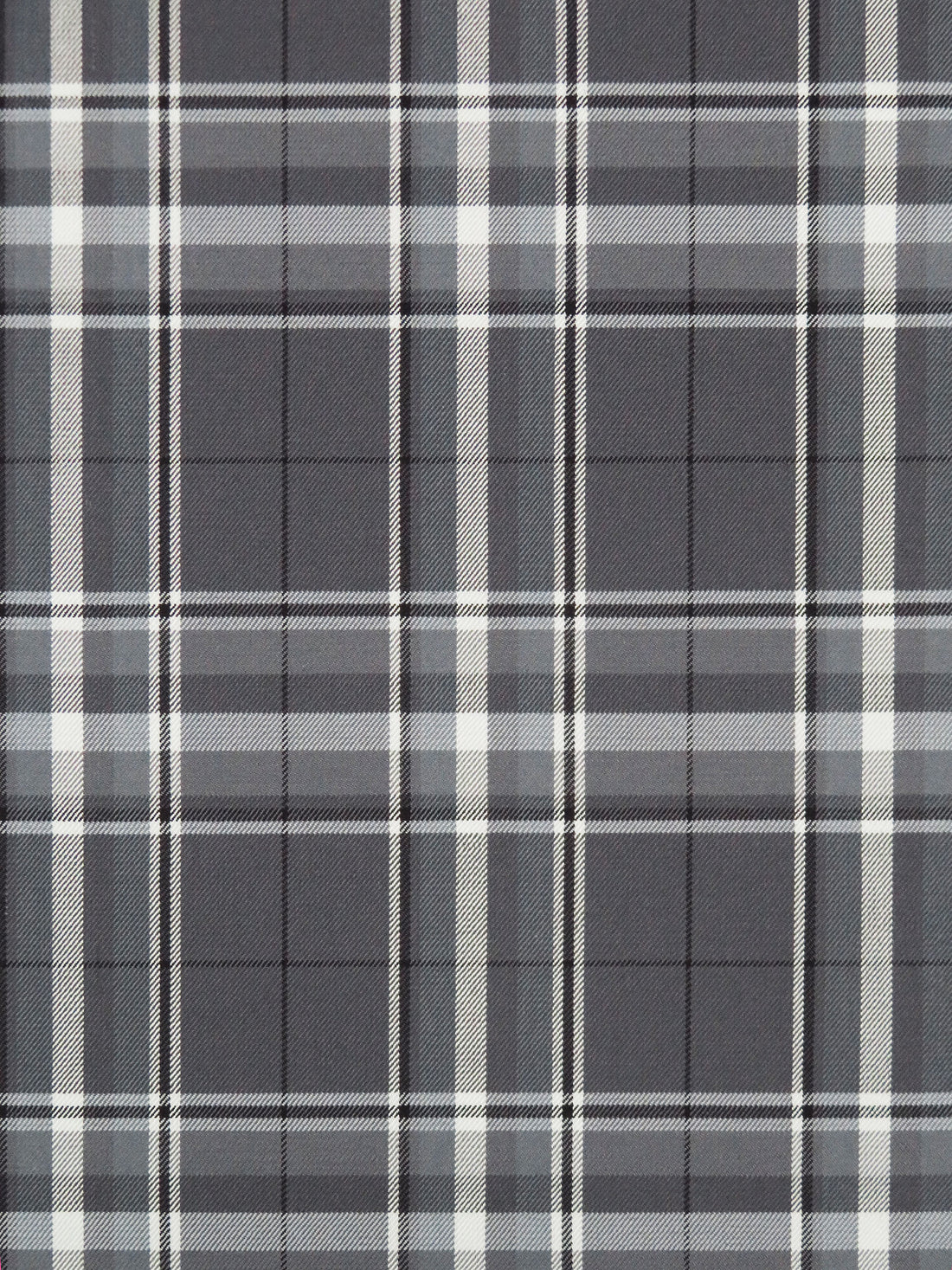 Iron Gray/Slate Gray/Snow White/Black Cotton/Wool/Polyester/Lycra Plaid Stretch Suiting - NY Designer - 58W