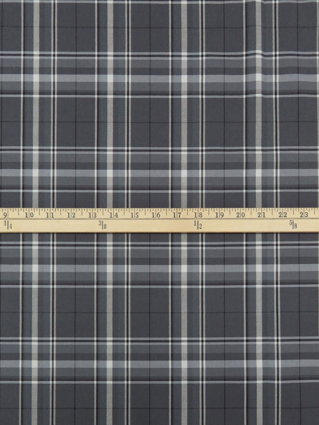 Iron Gray/Slate Gray/Snow White/Black Cotton/Wool/Polyester/Lycra Plaid Stretch Suiting - NY Designer - 58W