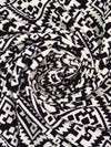 Black/Pearl Polyester/Lycra Tribal Print Liverpool Double Knit 56W