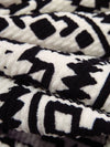 Black/Pearl Polyester/Lycra Tribal Print Liverpool Double Knit 56W