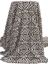 Black/Pearl Polyester/Lycra Tribal Print Liverpool Double Knit 56W