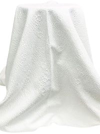 White 100% Cotton Floral Design Matelasse Jacquard - NY Designer - 52W