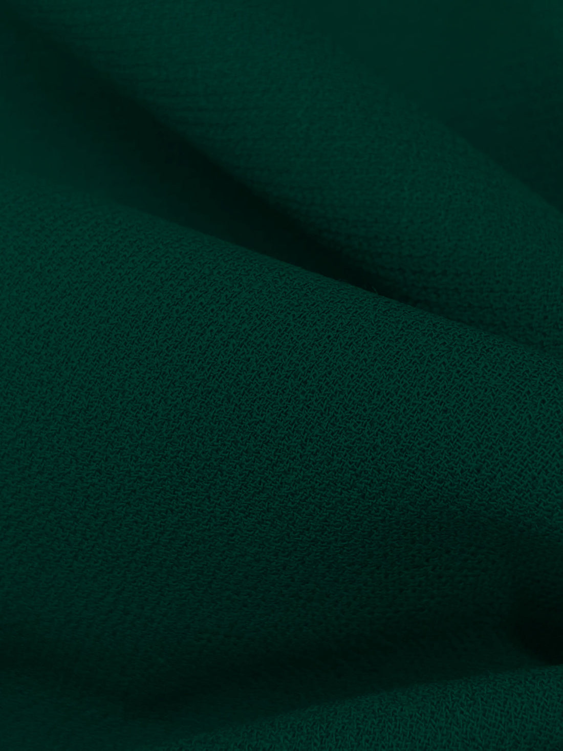 Dark Jungle Green 100% Wool Double Crepe Suiting With Interfacing - NY Designer - 58W