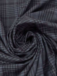 Dark Slate Blue/Midnight Blueberry/Black/Multi 100% Rayon Plaid Yarn-Dyed Shirting - NY Designer - 59W