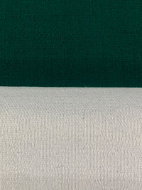Dark Jungle Green 100% Wool Double Crepe Suiting With Interfacing - NY Designer - 58W