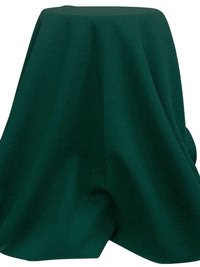 Dark Jungle Green 100% Wool Double Crepe Suiting With Interfacing - NY Designer - 58W