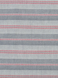 Slate Blue/Cherry Red/Pale Cyan Cotton/Nylon/Spandex Yarn-Dyed Horizontal Stripe Stretch Bengaline Suiting - NY Designer - 66W