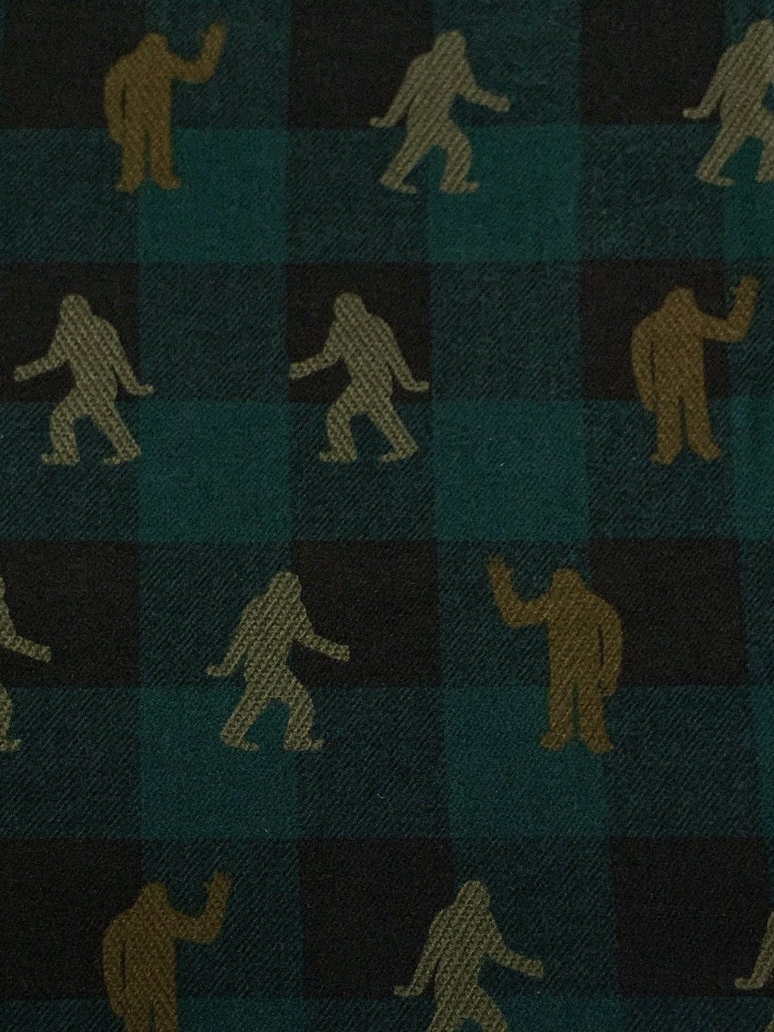 Deep Jungle Green/Black/Olive Drab 100% Cotton Bigfoot Plaid Print Flannel 54W