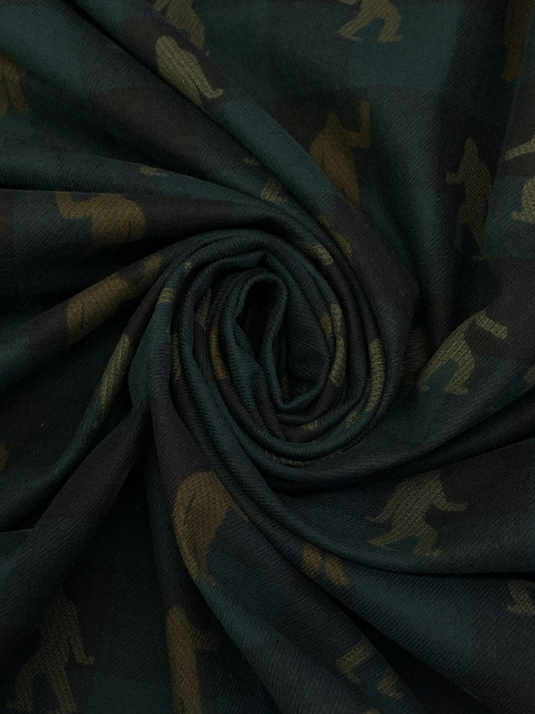Deep Jungle Green/Black/Olive Drab 100% Cotton Bigfoot Plaid Print Flannel 54W
