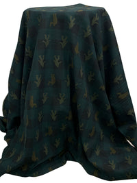 Deep Jungle Green/Black/Olive Drab 100% Cotton Bigfoot Plaid Print Flannel 54W