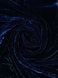 Navy Blue/Black Polyester/Lycra Tie-Dyed Stretch Velvet Knit 58W
